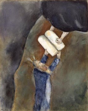 tafel - Moses erhielt die Gesetzestafeln des Zeitgenossen Marc Chagall